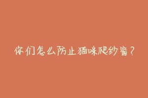 你们怎么防止猫咪爬纱窗?