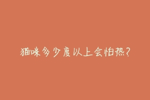 猫咪多少度以上会怕热?