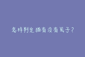怎样判定猫有没有虱子?