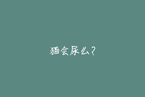 猫会尿么?