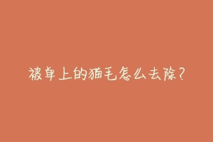 被单上的猫毛怎么去除?