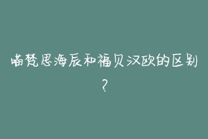 喵梵思海辰和福贝汉欧的区别?