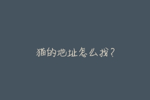 猫的地址怎么找?