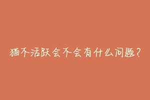 猫不活跃会不会有什么问题?