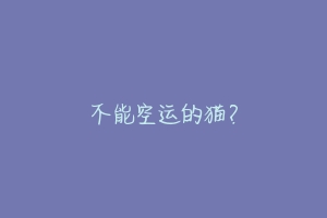 不能空运的猫？