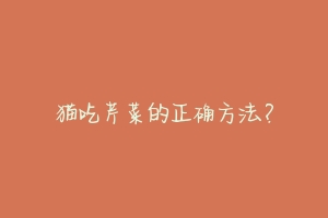 猫吃芹菜的正确方法?