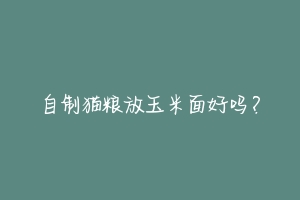 自制猫粮放玉米面好吗？