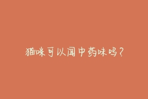 猫咪可以闻中药味吗？