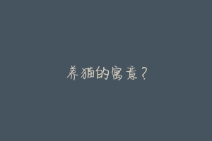 养猫的寓意?