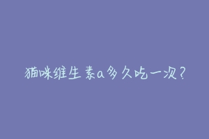 猫咪维生素a多久吃一次?