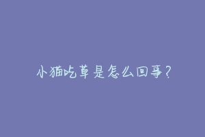 小猫吃草是怎么回事?