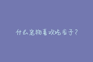 什么宠物喜欢吃谷子?