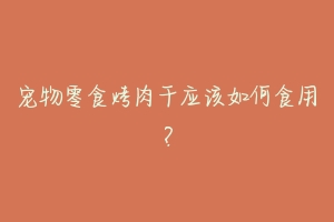 宠物零食烤肉干应该如何食用?