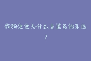 狗狗便便为什么是黑色的东西?