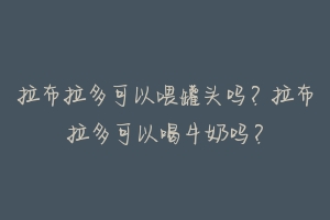 拉布拉多可以喂罐头吗?拉布拉多可以喝牛奶吗?
