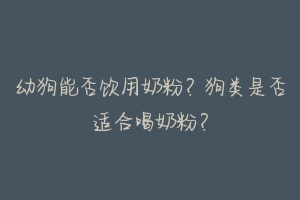 幼狗能否饮用奶粉?狗类是否适合喝奶粉?