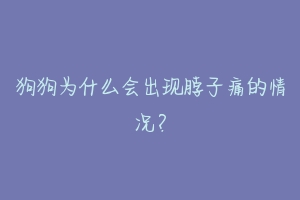 狗狗为什么会出现脖子痛的情况?