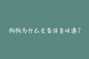 狗狗为什么会有体臭味道?