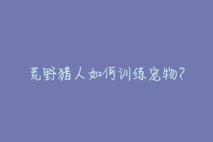 荒野猎人如何训练宠物？