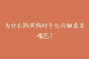 为什么购买狗时不允许触摸其嘴巴?