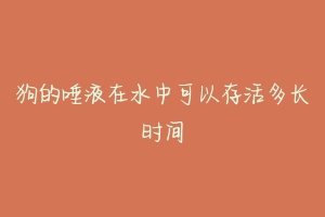 狗的唾液在水中可以存活多长时间