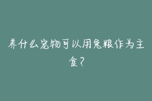 养什么宠物可以用兔粮作为主食?