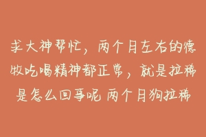 求大神帮忙,两个月左右的德牧吃喝精神都正常,就是拉稀是怎么回事呢 两个月狗拉稀怎么回事