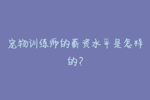 宠物训练师的薪资水平是怎样的?