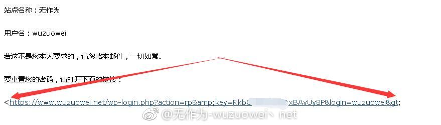 WordPress密码重置提示:您的密码重设链接无效,请在下方请求新链接